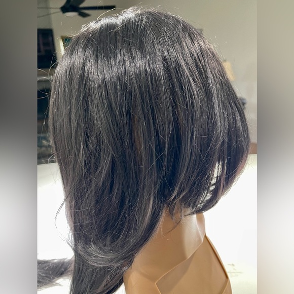 HAIR, 40” long, straight, bangs/layered at front.  Jet black - Picture 9 of 12